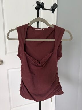 Abercrombie & Fitch Women's Maroon Cowl-Neck Tank Size M